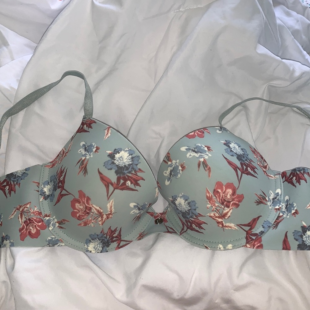 green floral bra